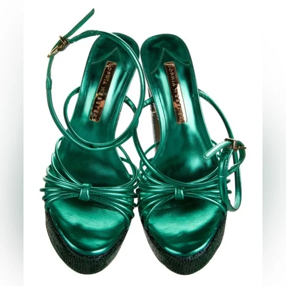 Sophia Webster  Green Crystal Embellished Sandal - Picture 3 of 6